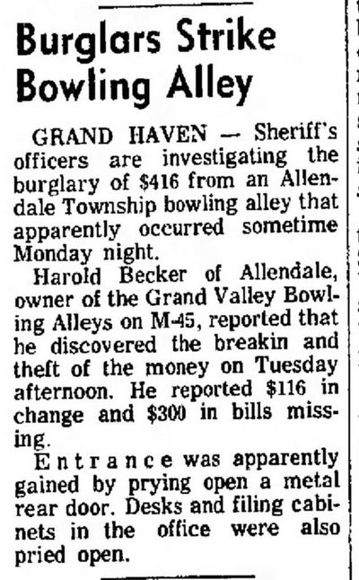 Grand Valley Lanes - 1965 Robbery